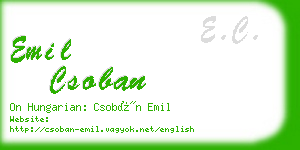 emil csoban business card